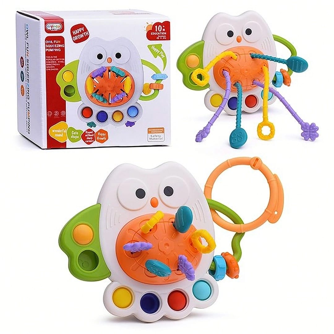 Owl Pull String Pop Sensory Baby Toy - 830