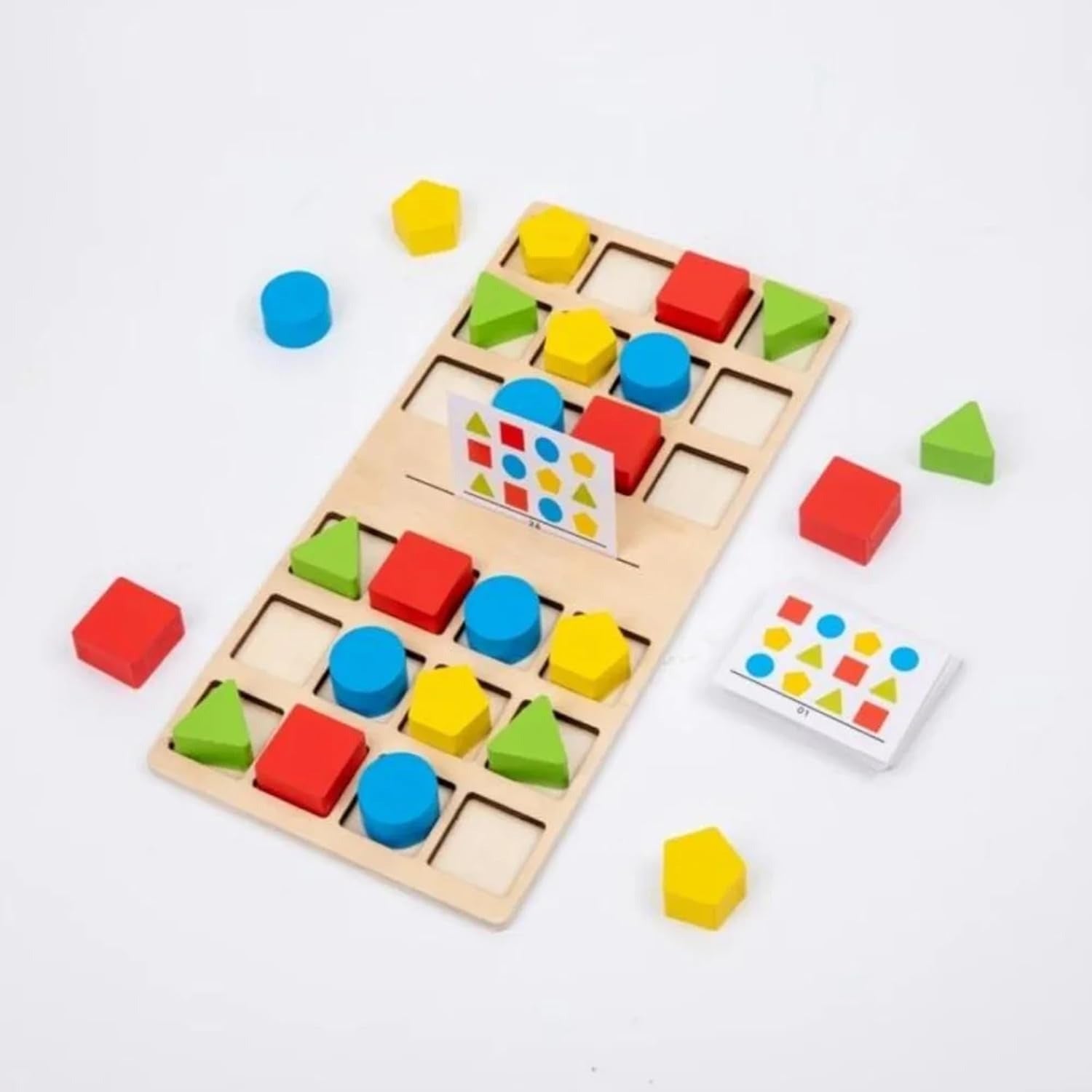 Woden Four Color Pattern Shapes Battle Two Player - 736