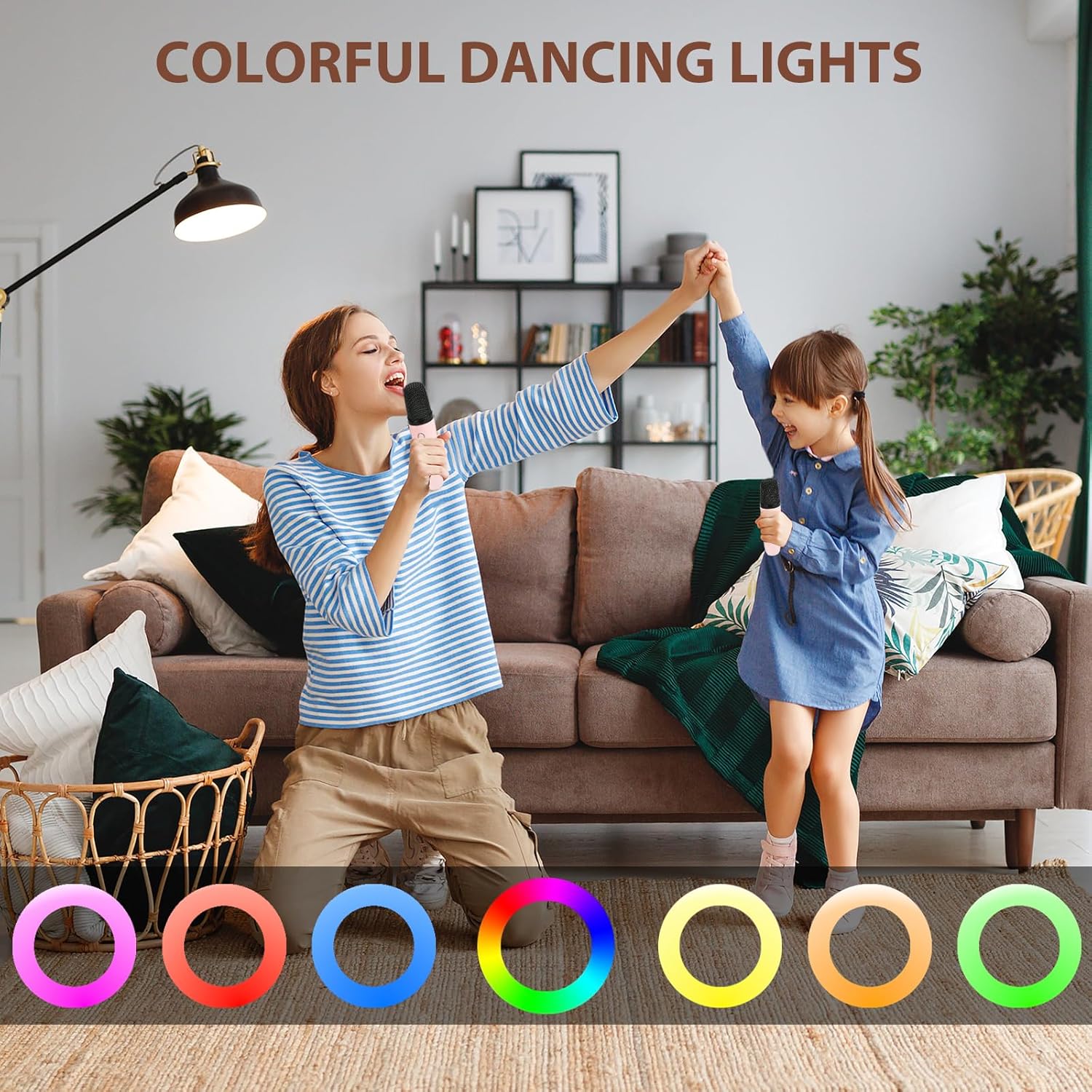 Mini Bluetooth Speaker and Mic with LED Lights for Kids Random Color - K12 - Single Mike-Double Mike - Odeez | Educational Toys Pakistan 