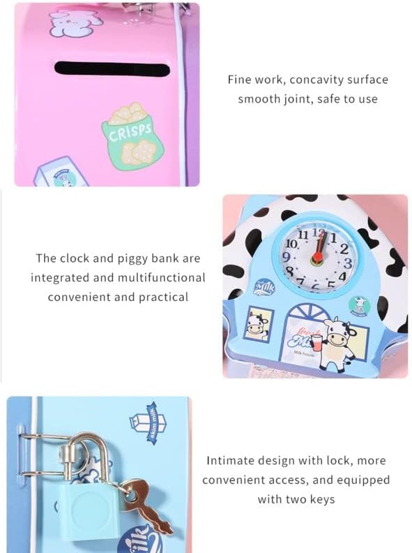 Tin Money House Bank with Clock Random Design - 722 - Default Title - Odeez | Educational Toys Pakistan 