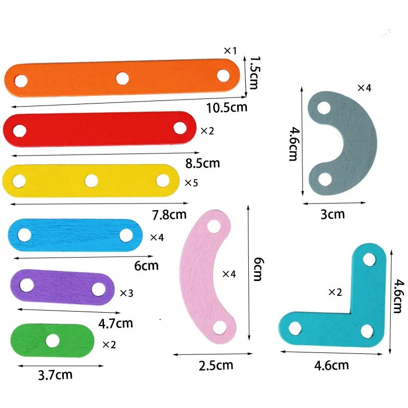 Wooden Geo Montessori Bands and Pattern Cards with Drawing Card - 564 - Default Title - Odeez | Educational Toys Pakistan 