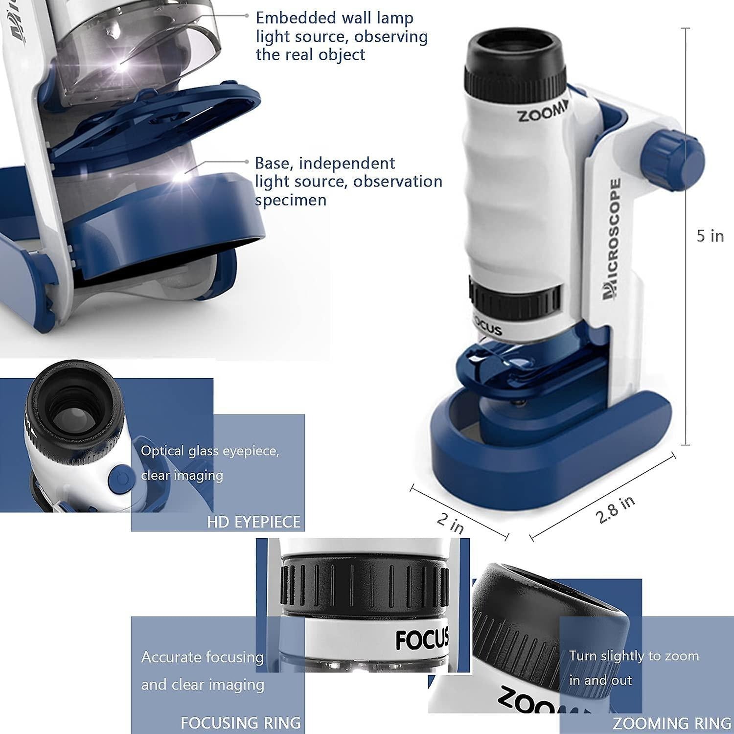 STEM Scientific Microscope Portable 120x Zoom Experiment Kit - 220