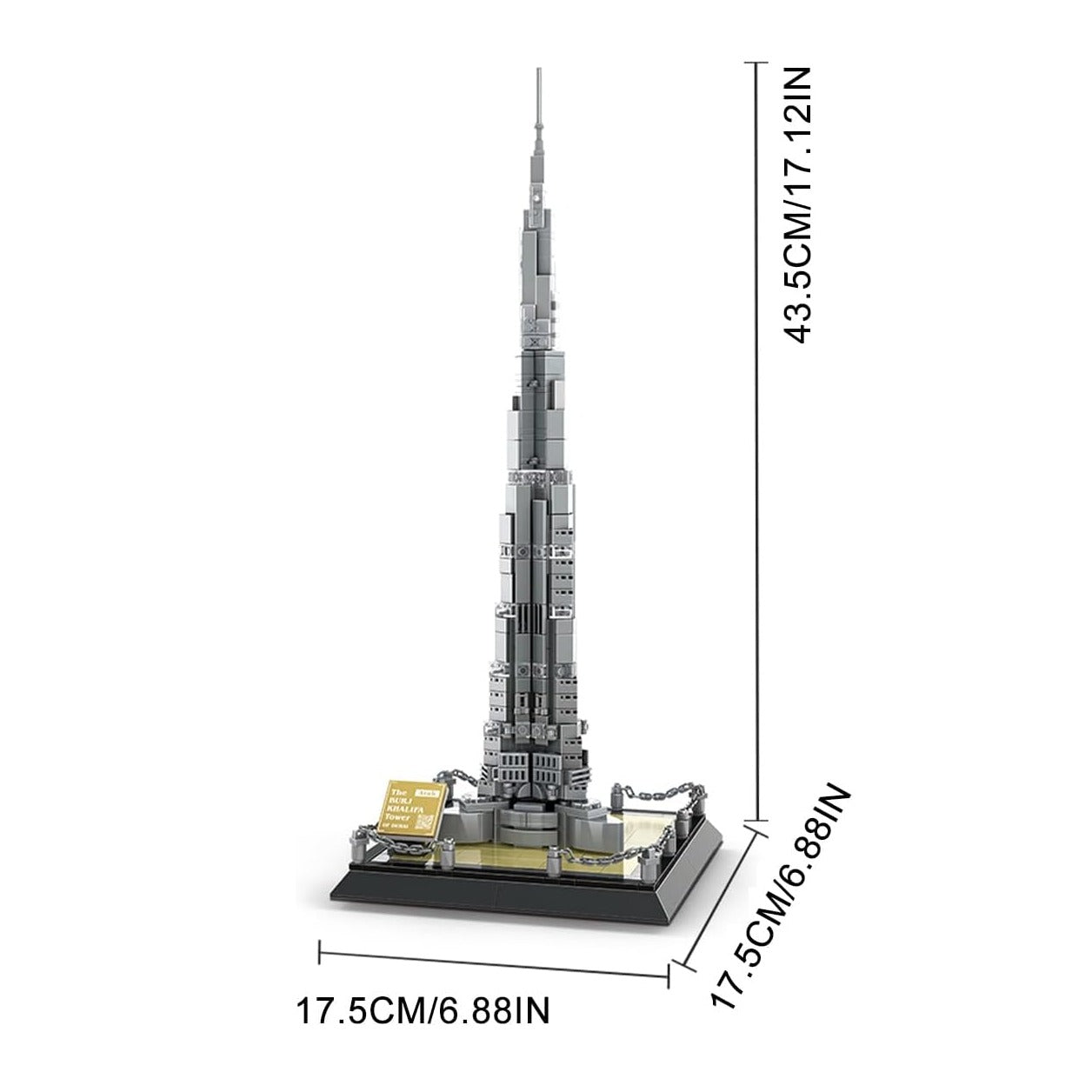 The Burj Khalifa Tower Dubai Building Blocks Model - 555 Pieces
