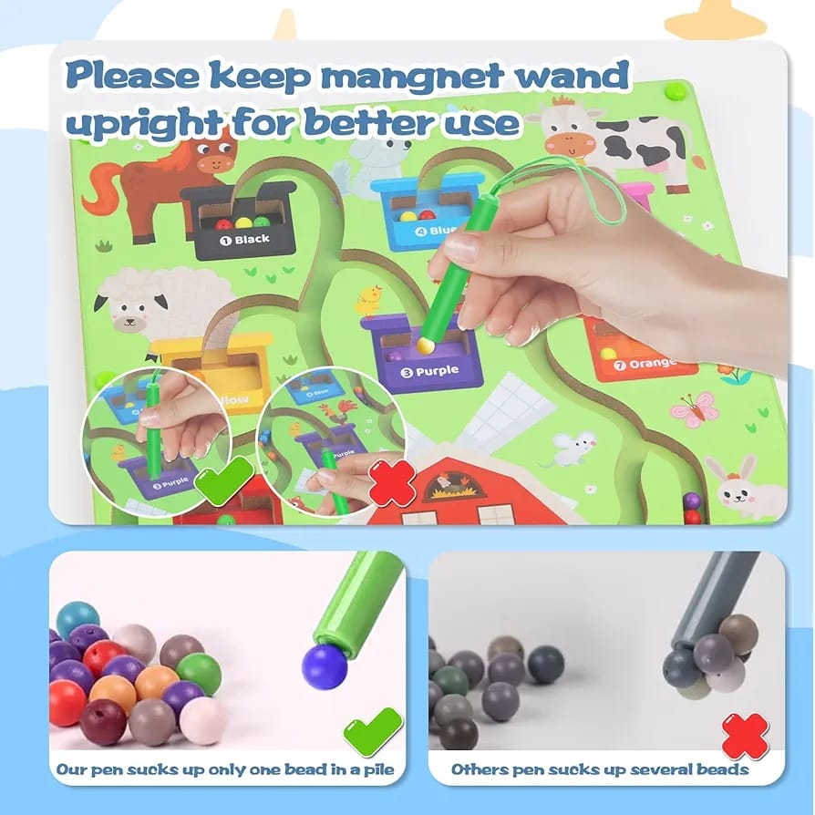 2in1 Color Magnet Maze Bead Ball and Alphanumeric Tracing Board - Default Title - Odeez | Educational Toys Pakistan 
