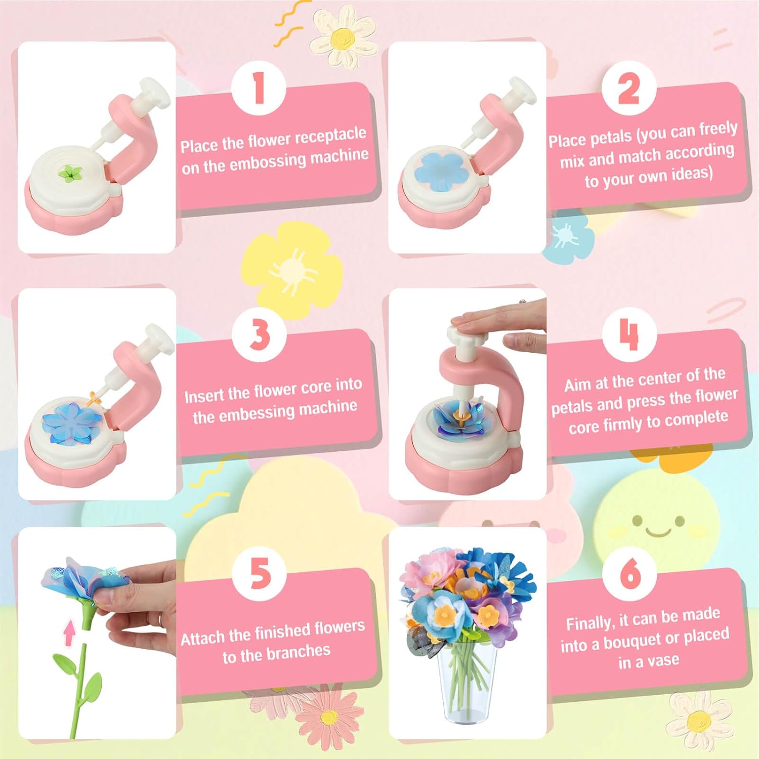 DIY Flower Craft Fabric Bouquet Making Spinning Machine Set - HZ1