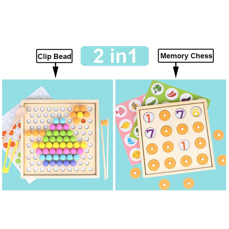 2in1 Memory Training Matching Pair Bead Game - Default Title - Odeez | Educational Toys Pakistan 