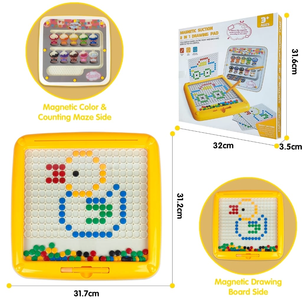 2in1 Magnetic Bead Maze Color Sorting and Drawing Board - 134 - Default Title - Odeez | Educational Toys Pakistan 
