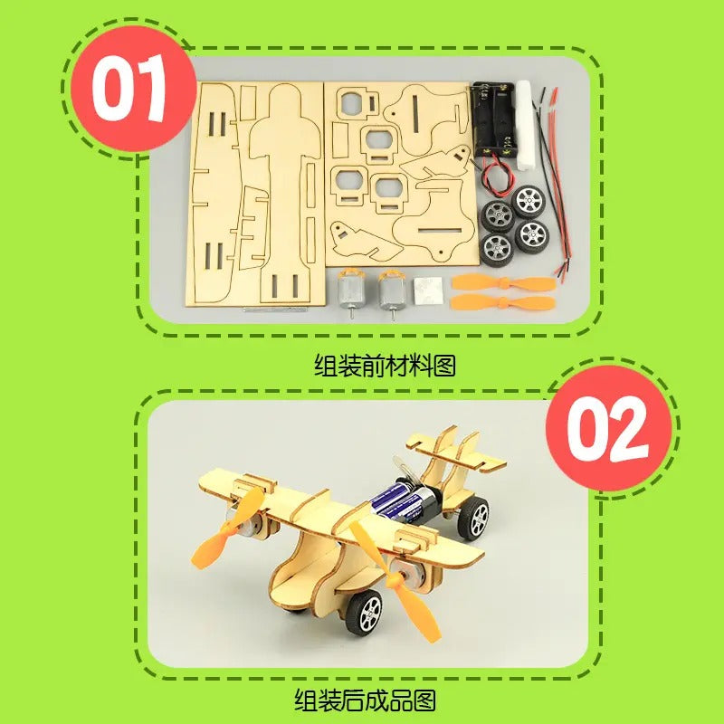 DIY Twin-Screw Air Craft Assembly Model Scientific Experiment - without Box