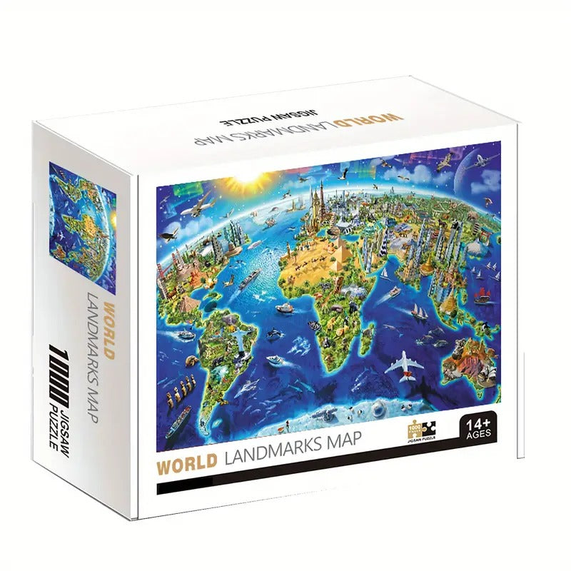 World Landmarks Map Jigsaw Puzzle 1000 pieces - 090