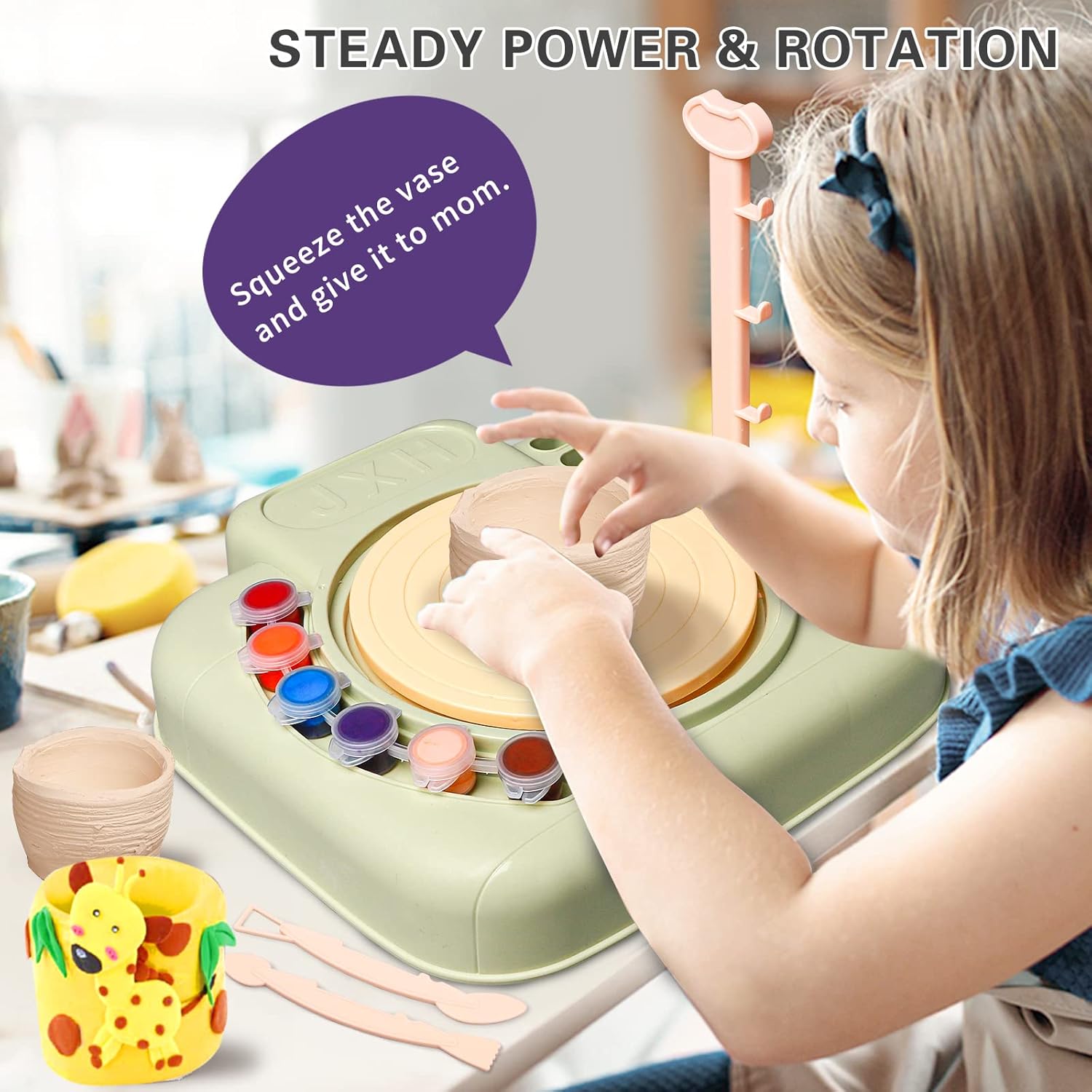 DIY Pottery Electric Machine with Paints - 30A