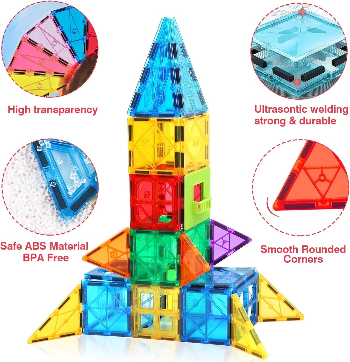 Colorful Magnetic Quality Tile Building Blocks - 877