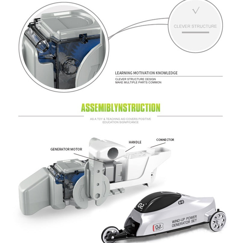 STEM DIY Wind-up Power Generator Set - 009 - Default Title - Odeez | Educational Toys Pakistan 