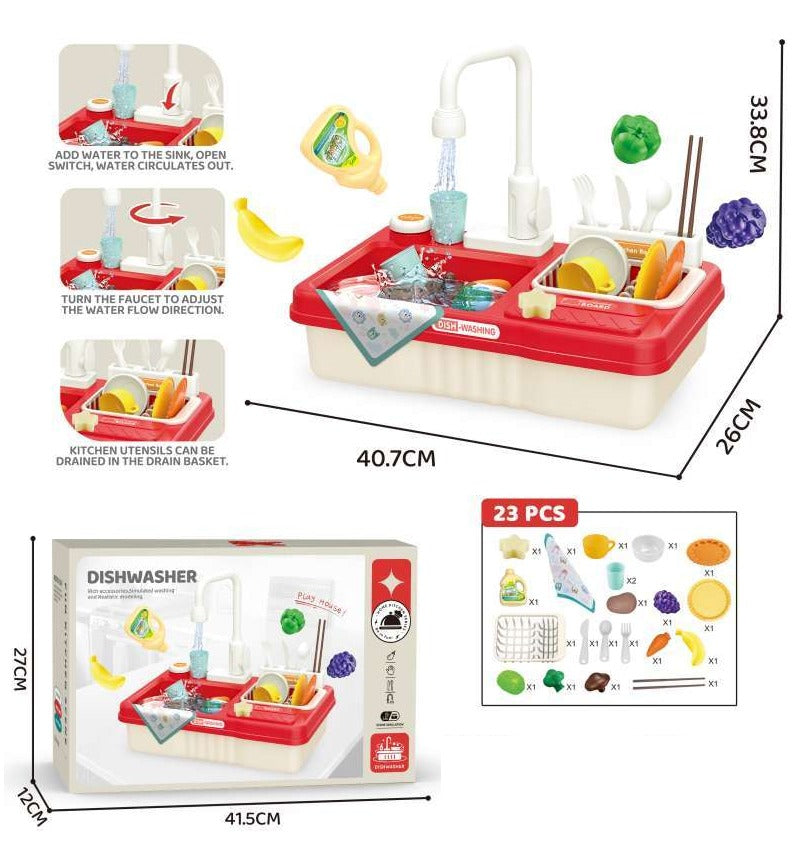 Dishwasher Kitchen Sink Water Pretend Play 23 pieces - 768