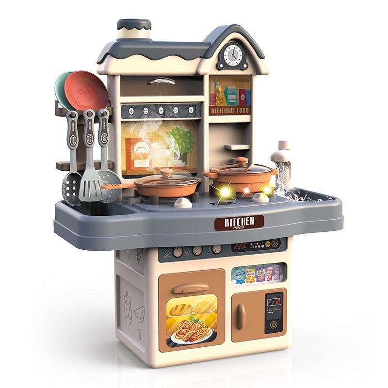 Interactive Pretend Play Kitchen Set for Kids with Lights and Sounds 8113