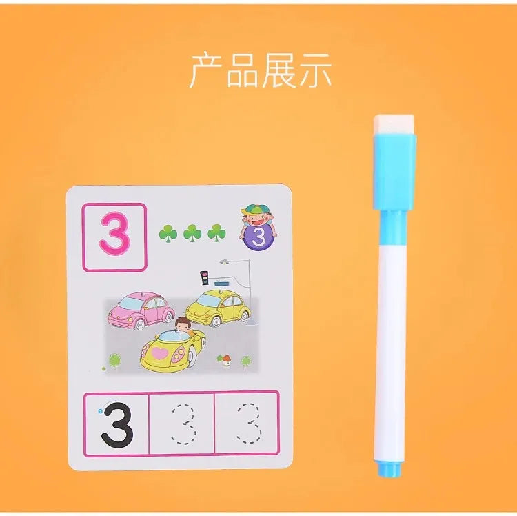 Erasable Numbers With Marker Activity Toy Flashcards for Kids