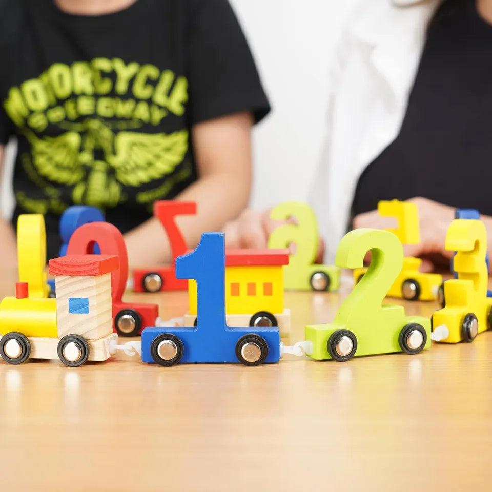 Wooden Colorful Numbers Train 0-9