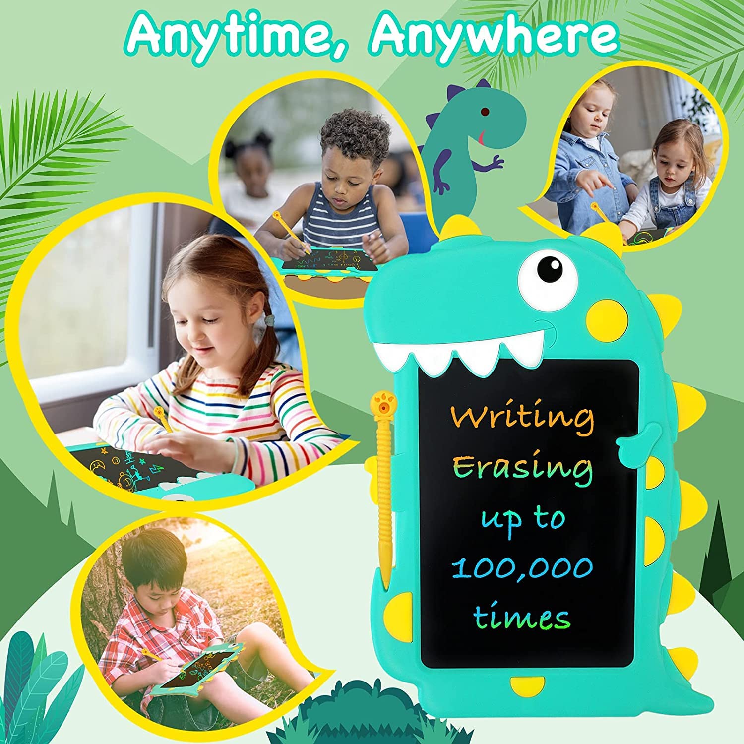 Multicolor Dinosaur Writing Tablet for Kids 8.5 inches - Random Color - Default Title - Odeez | Educational Toys Pakistan 