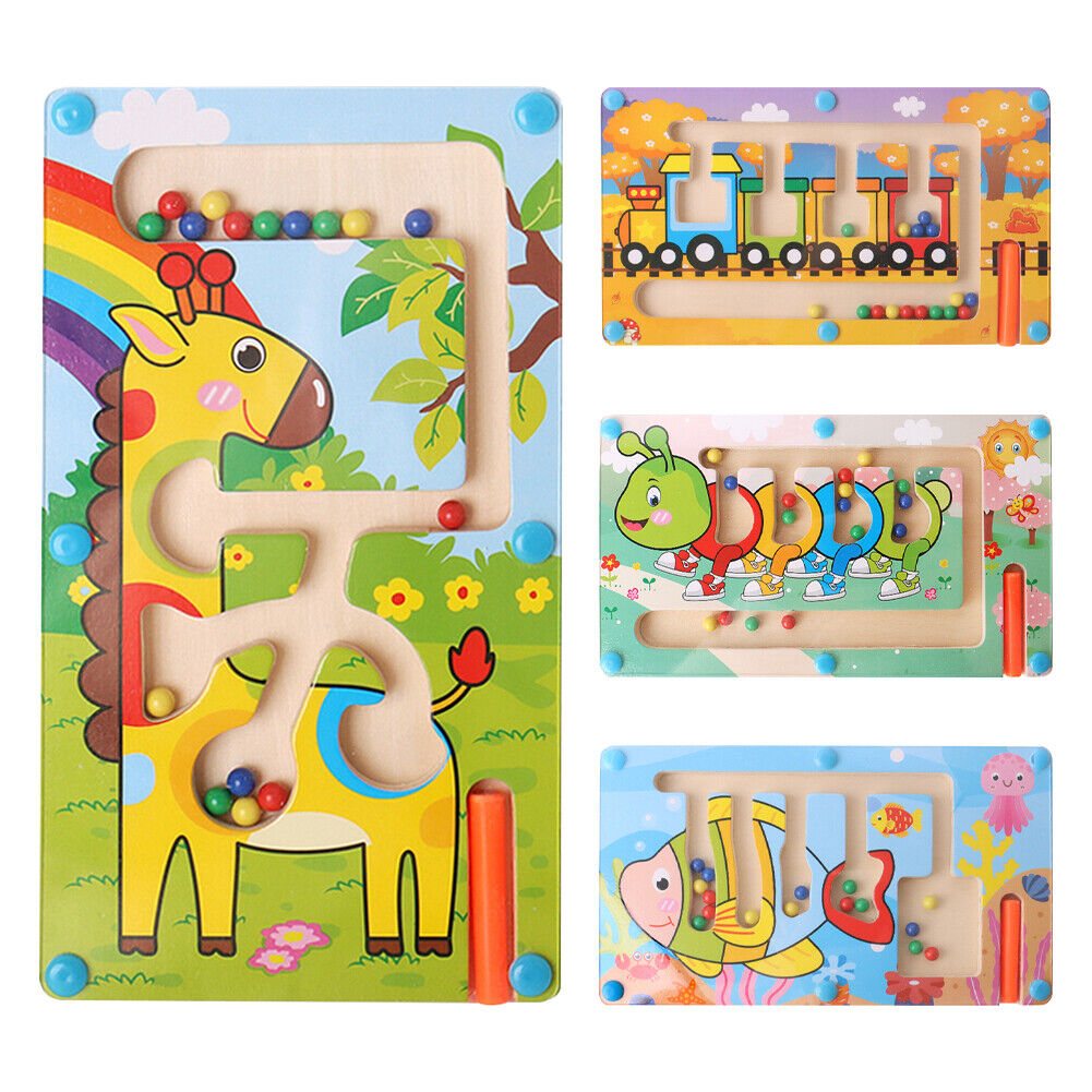 Wooden Magnetic Learning Maze Color Matching Board - 332 - Default Title - Odeez | Educational Toys Pakistan 