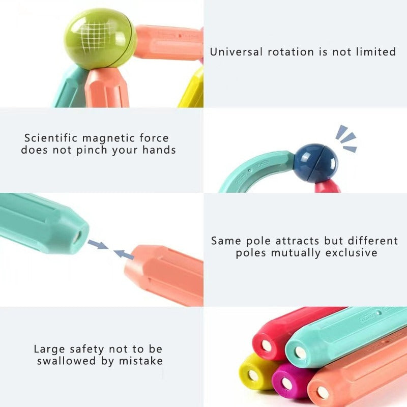 Pop - Magnetic bar Puzzle - 25 Pieces - Default Title - Odeez | Educational Toys Pakistan 