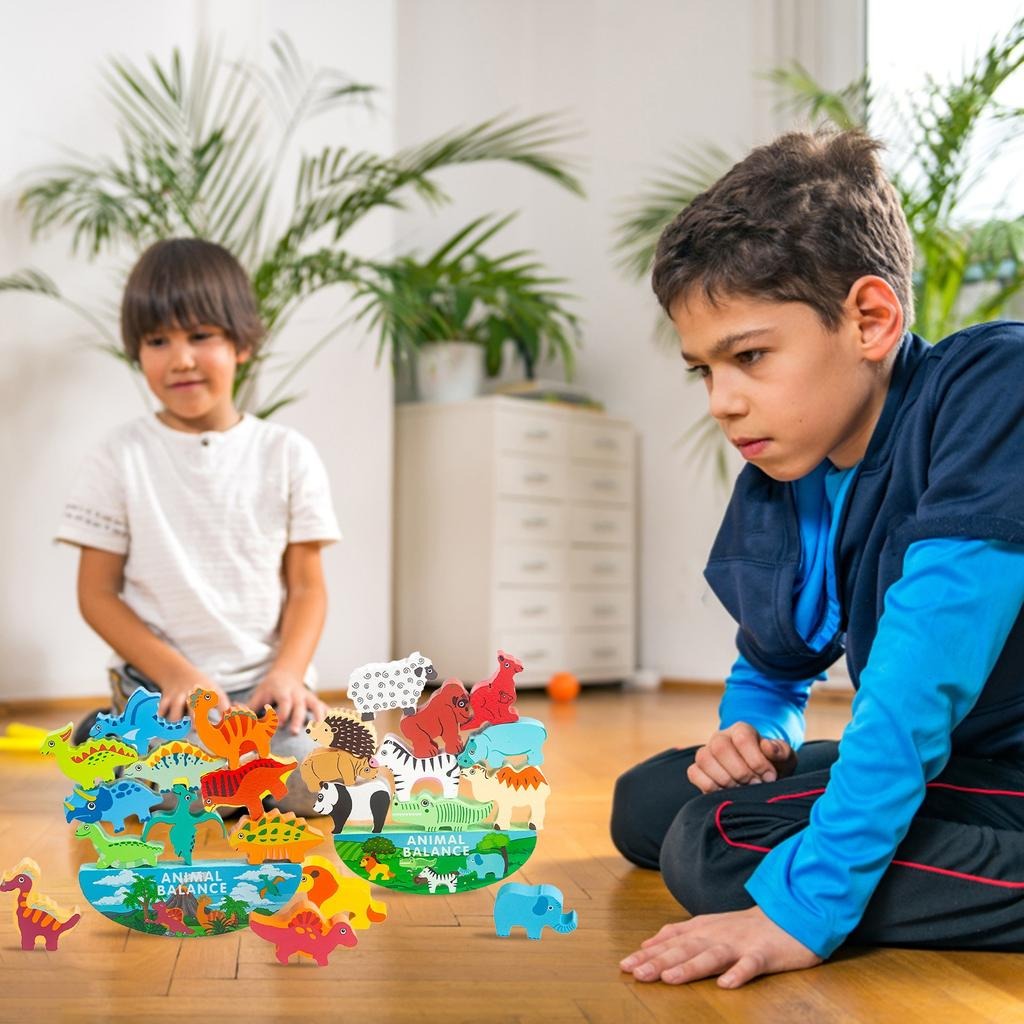 Dinosaur Animal Balance Stacking Blocks - 876 - Default Title - Odeez | Educational Toys Pakistan 