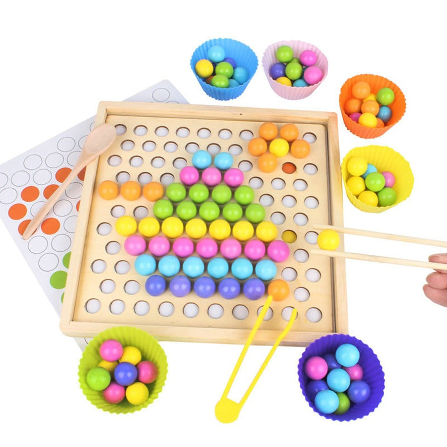 2 in 1 Montessori Beaded Memory Wooden Game - 180 - Default Title - Odeez | Educational Toys Pakistan 