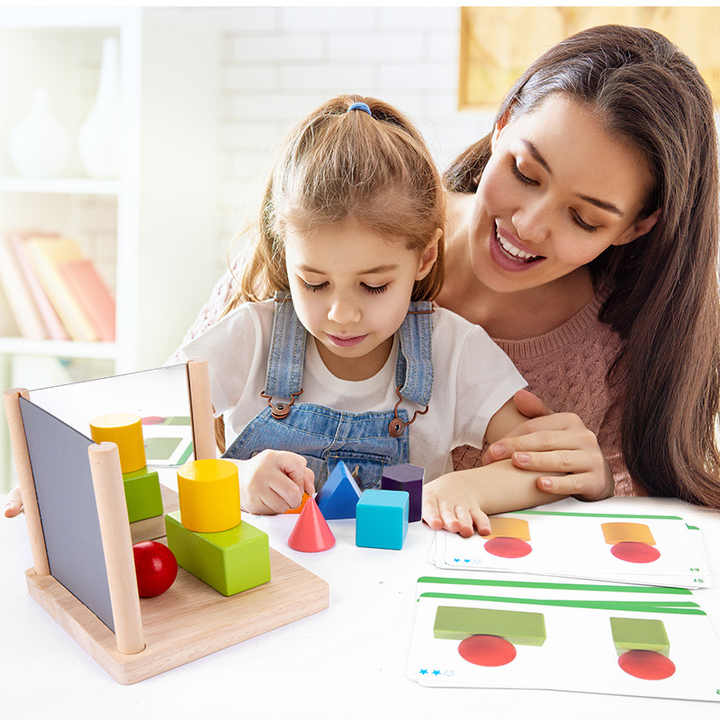 Mirror Wooden 3D Shape Pattern Blocks - 893 - Default Title - Odeez | Educational Toys Pakistan 