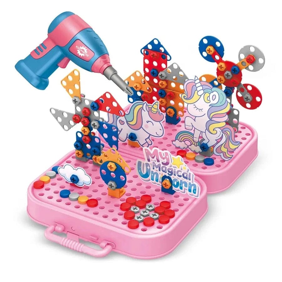 DIY Unicorn 5in1 3D Electric Drill Screw Creative Kit - 56A - Default Title - Odeez | Educational Toys Pakistan 