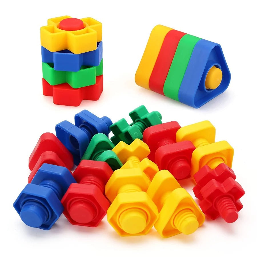 High Quality Screw Nut and Bolt Building Blocks - 26 Pieces - Default Title - Odeez | Educational Toys Pakistan 