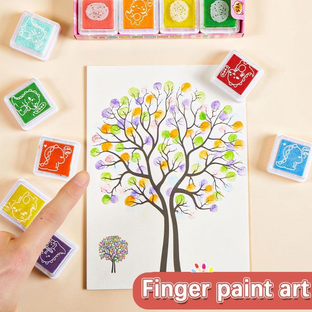 DIY Creative Finger Painting Doodle Art Book Kit - 12 Colors - Default Title - Odeez | Educational Toys Pakistan 
