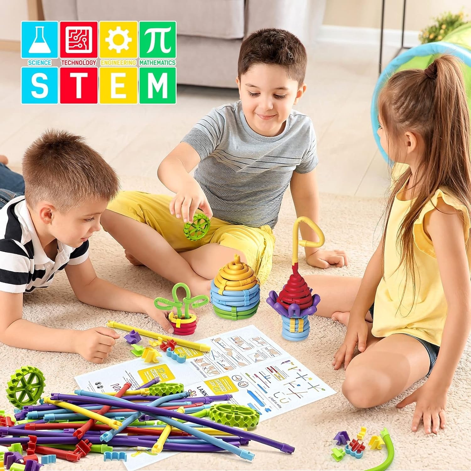 3D Art Creative Soft Twister Rods Building Stick - 85 pieces - Default Title - Odeez | Educational Toys Pakistan 