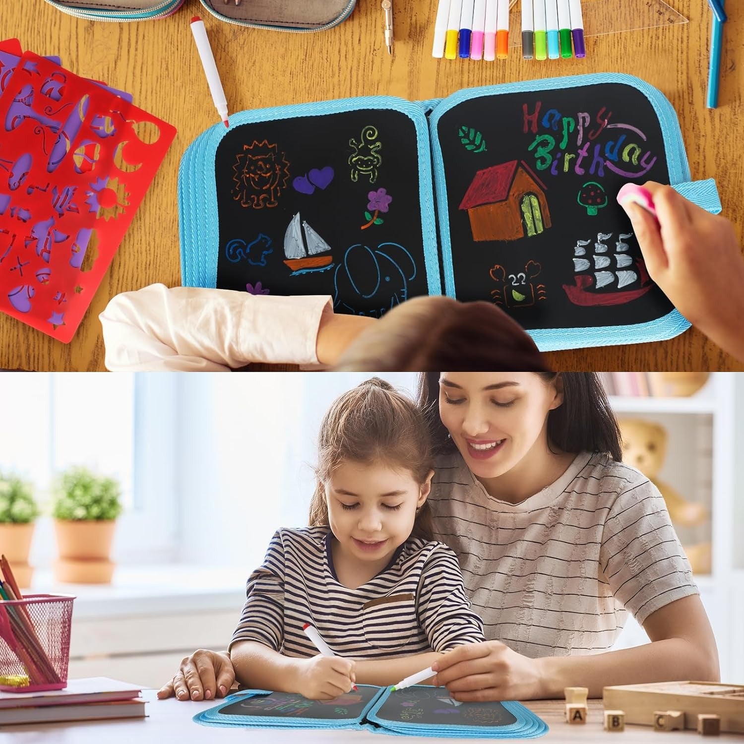 Erasable Waterproof Doodle Activity Drawing Book with 3 Pens - Default Title - Odeez | Educational Toys Pakistan 