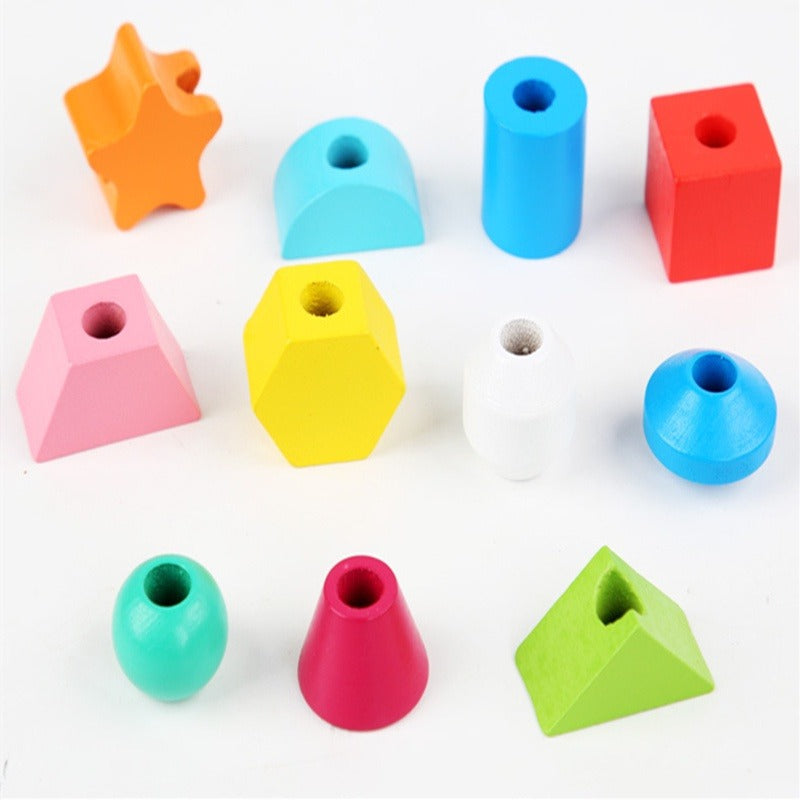 Five Column Sequencing Wooden Puzzle with Lacing - 111 - Default Title - Odeez | Educational Toys Pakistan 