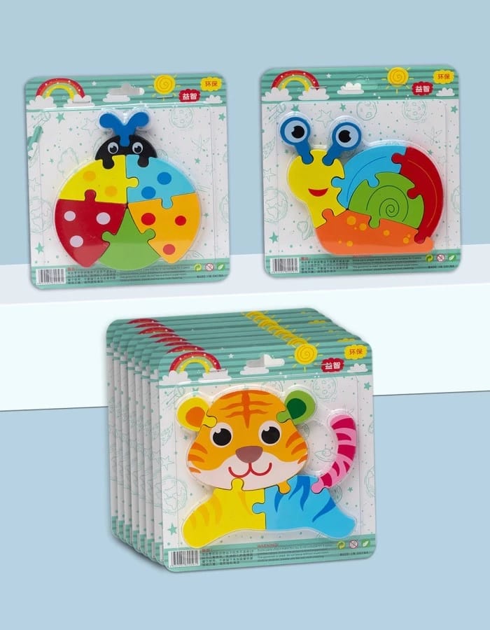 3D Cute Learning Animal Jigsaw Puzzle - Random Design - Default Title - Odeez | Educational Toys Pakistan 