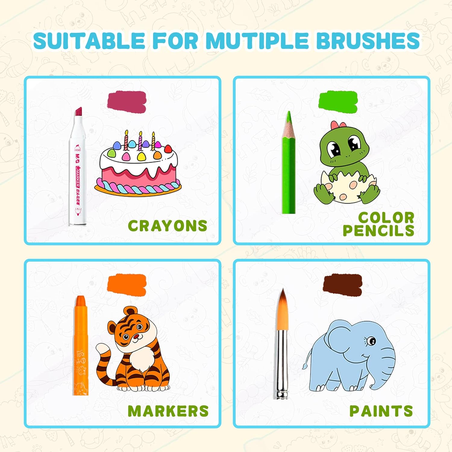 Sticky Children's Drawing Roll Coloring Paper Random Design - 3M - Default Title - Odeez | Educational Toys Pakistan 