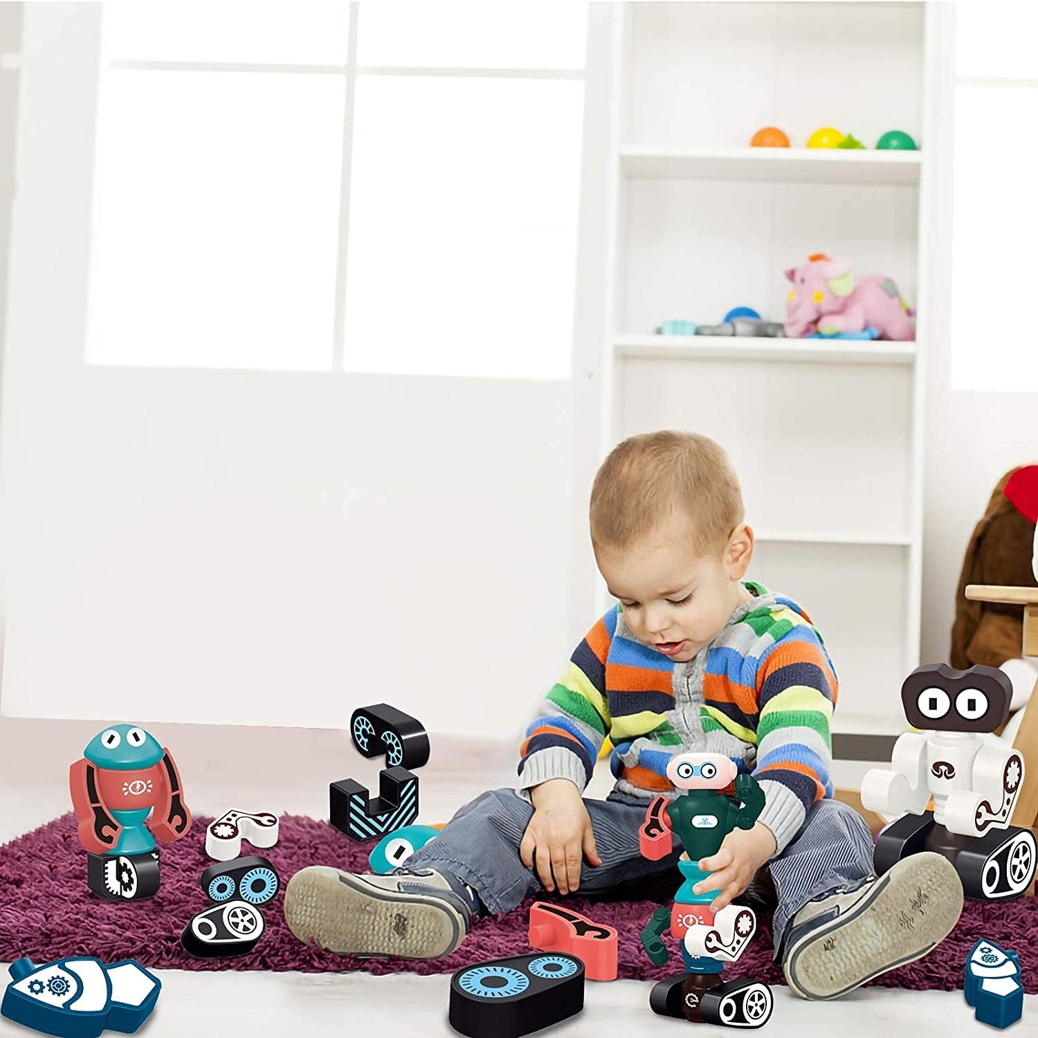 Planet Robots Magnetic Blocks Set - Mars 2 - Default Title - Odeez | Educational Toys Pakistan 