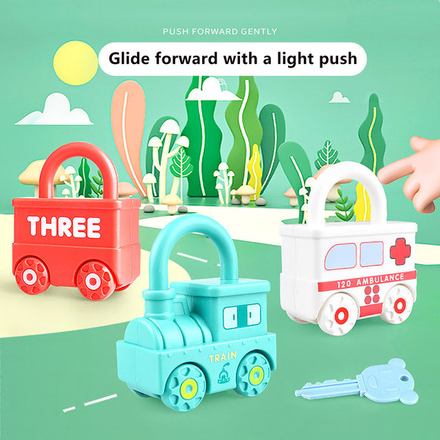 Number Recognition Matching Lock and Key Train Set - 6 pieces - Default Title - Odeez | Educational Toys Pakistan 