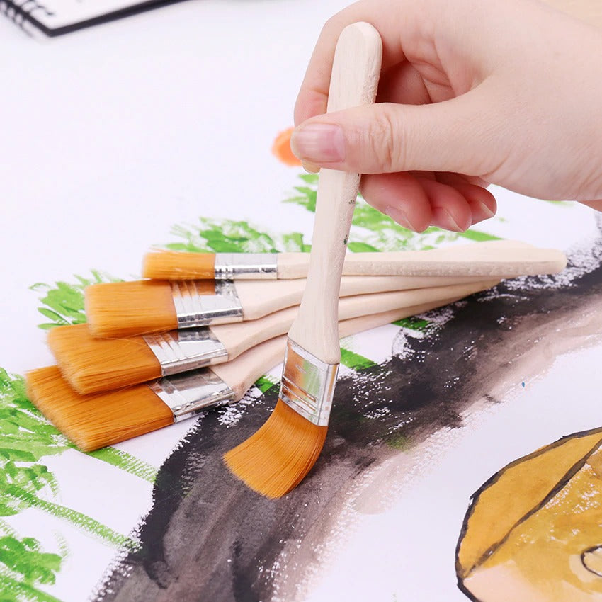 Wooden Nylon Hair Painting Brushes - 4 Pieces - Default Title - Odeez | Educational Toys Pakistan 