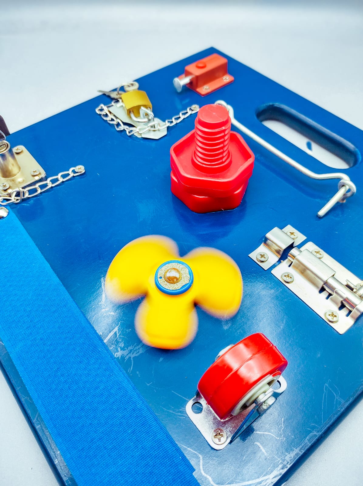 Busy Board - Montessori Activity Learning Wooden board - Yellow - Default Title - Odeez | Educational Toys Pakistan 