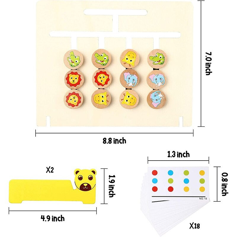 Four Color & Animal Logical Thinking Wooden Game - 502 - Default Title - Odeez | Educational Toys Pakistan 