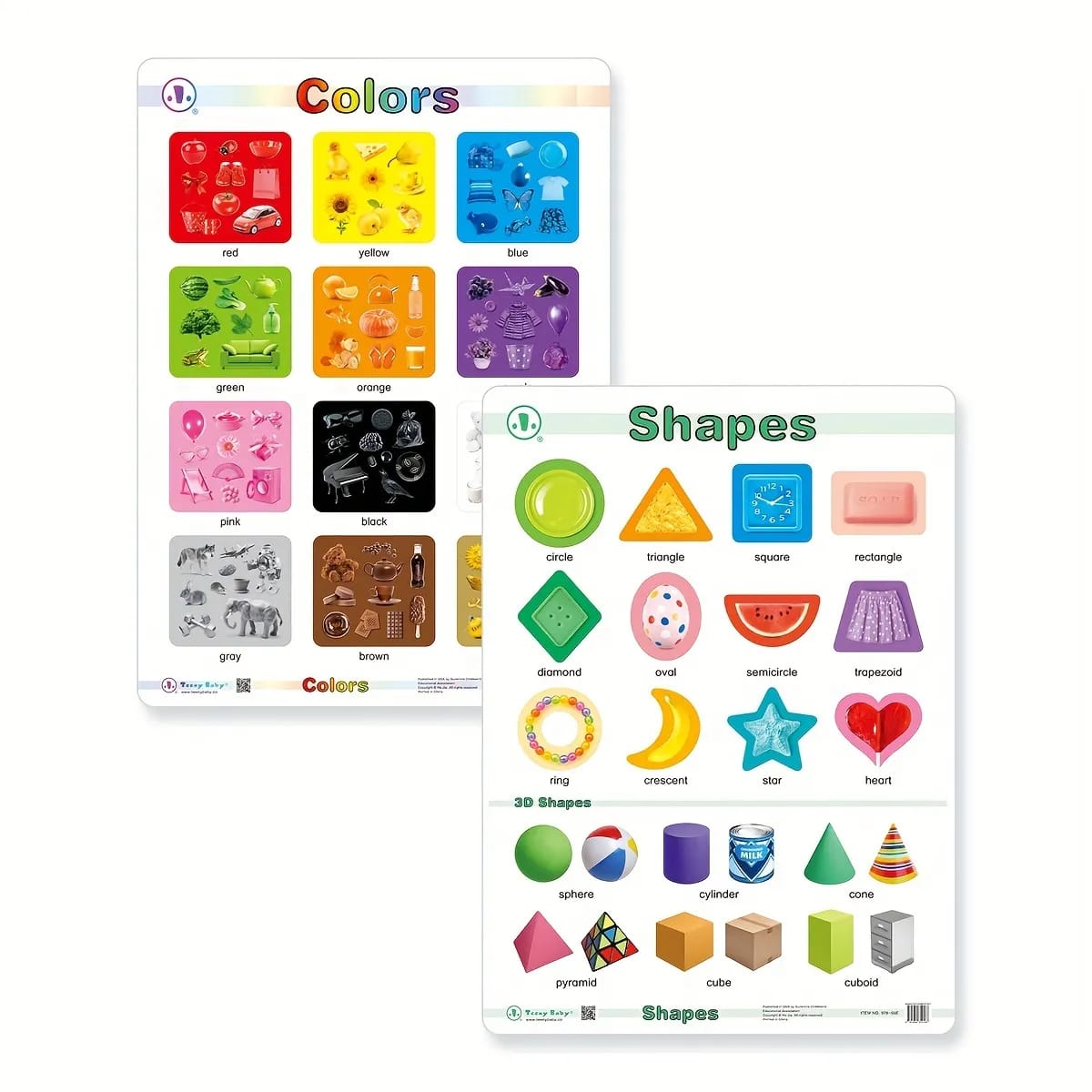 12in1 Object Recognition Education Posters with Erasable Board - Default Title - Odeez | Educational Toys Pakistan 