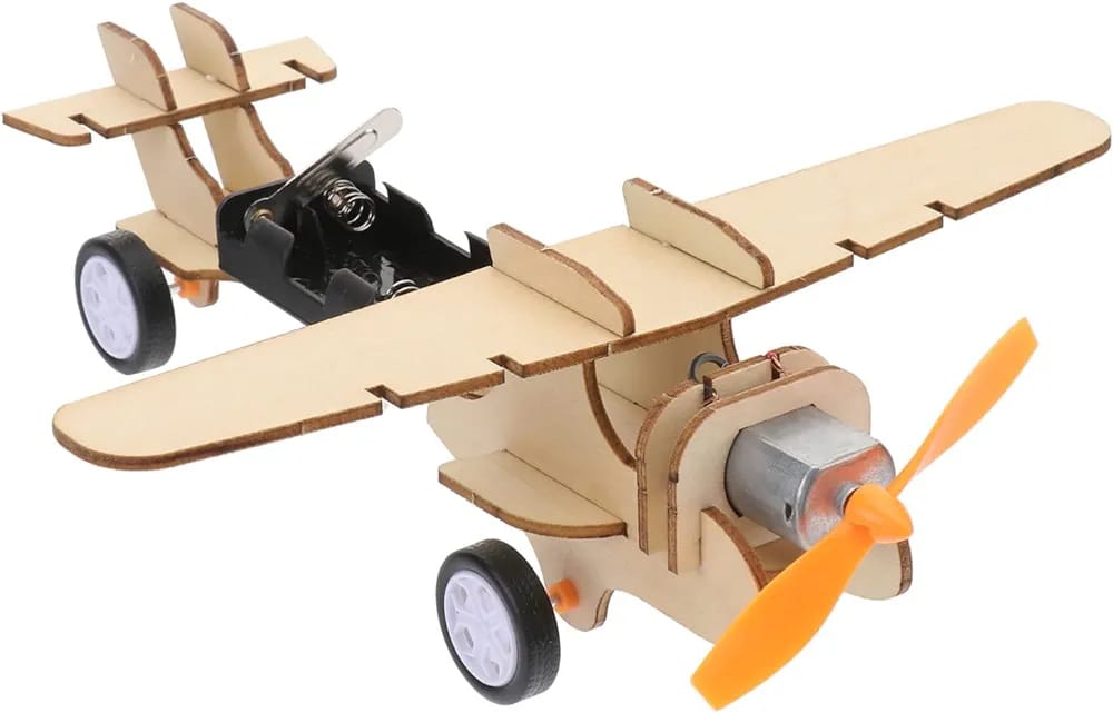 DIY STEM Electric Aeroplane Wooden Experiment Kit - 504 - Default Title - Odeez | Educational Toys Pakistan 
