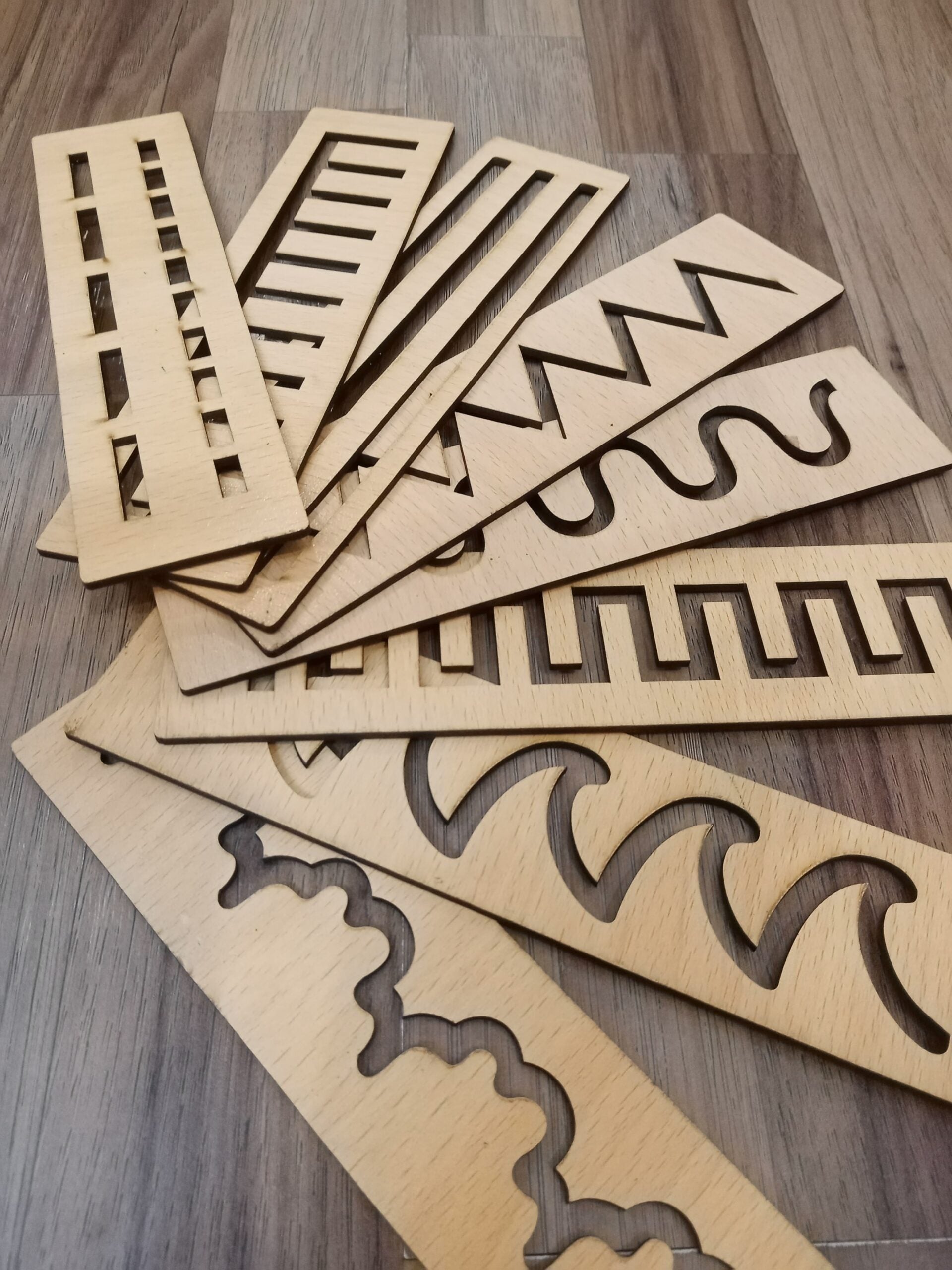 Wooden Montessori Pattern Stencil Set - 6 Scales - Default Title - Odeez | Educational Toys Pakistan 