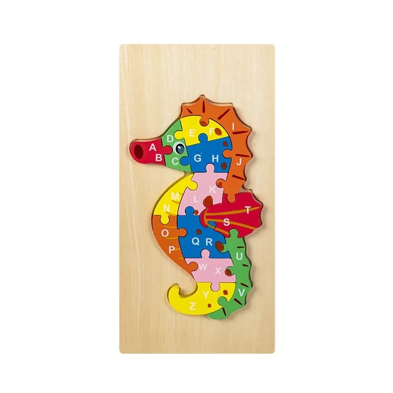 Wooden Alphabet Learning Jigsaw Puzzle Random Character - 191 - Default Title - Odeez | Educational Toys Pakistan 