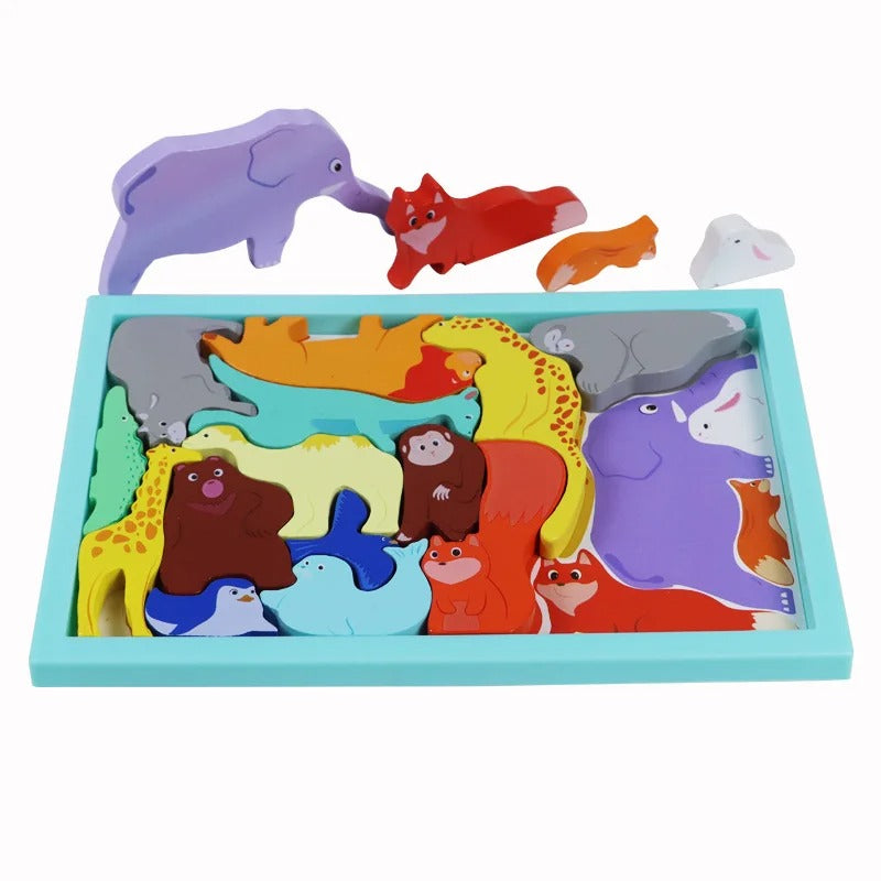 Wooden Logical Challenge Tray Blocks Game - Random Puzzle - Default Title - Odeez | Educational Toys Pakistan 