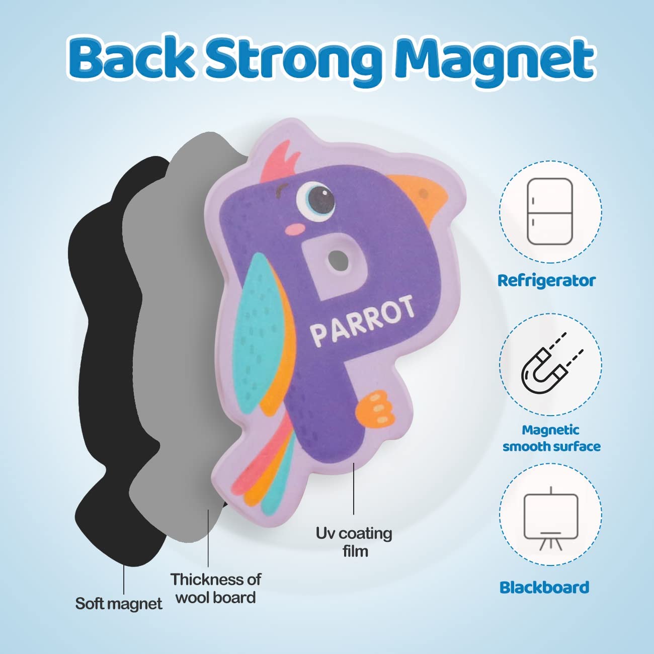 ABC Uppercase Animal Foam Magnet Kit - 006 - Default Title - Odeez | Educational Toys Pakistan 