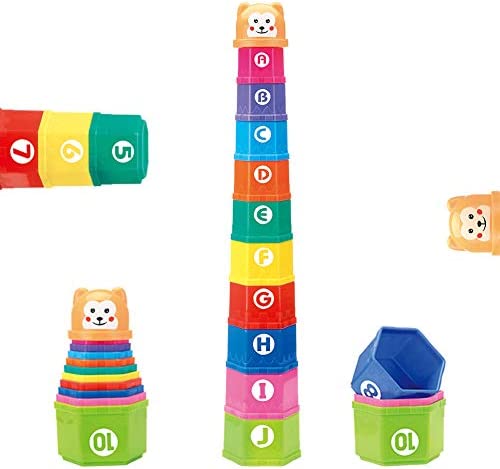 Colorful Numbers & Alphabets Stacking Cups - 10 pieces - Default Title - Odeez | Educational Toys Pakistan 