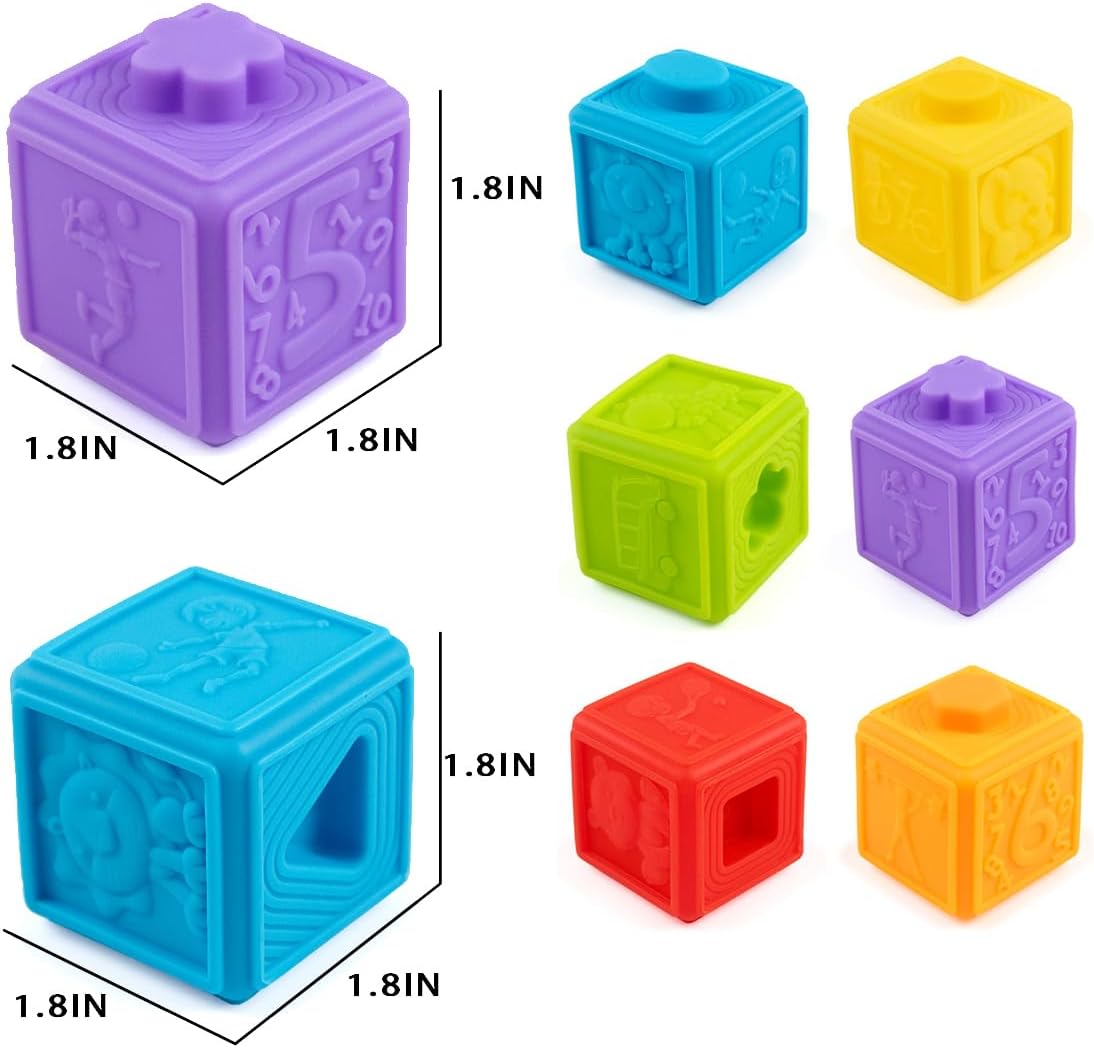 Educational Soft Number and Sensory Blocks – 6 Pieces
