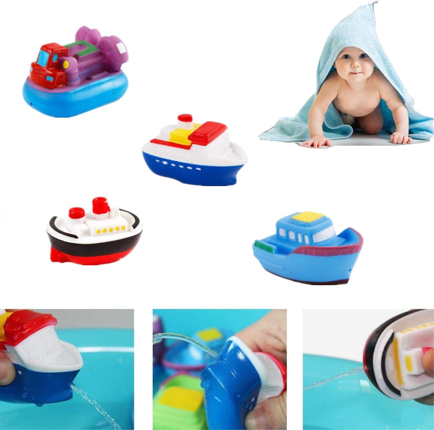 Pack of 6 Ship Soft chu Chu Baby Bath Toy - 257 - Default Title - Odeez | Educational Toys Pakistan 