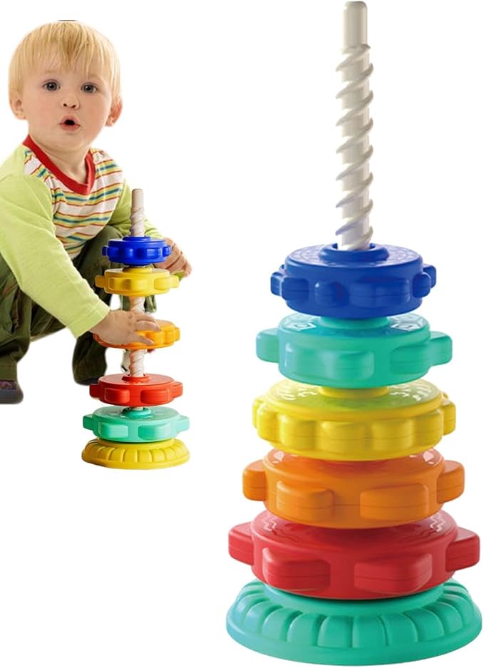 Colour Tower Stacking Toy Rotating Ring Puzzle for Kids - 688