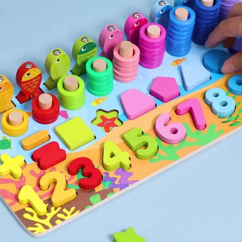 4in1 Numbers Shapes Matching Logarithmic Board - A09